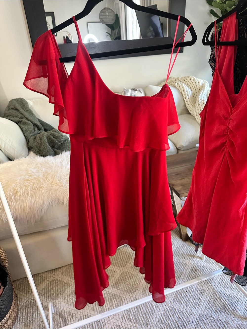 Keepsake Red Flowy Dress S - Picture 3 of 11